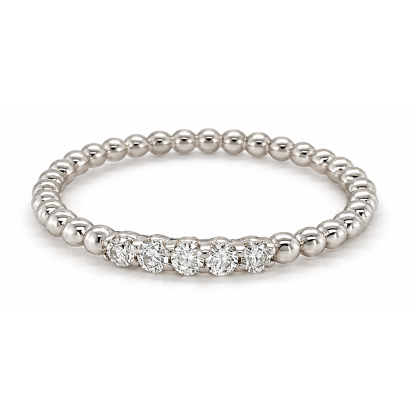 14K White Gold .12 CTW Diamond Beaded Band Reed & Sons Sedalia, MO