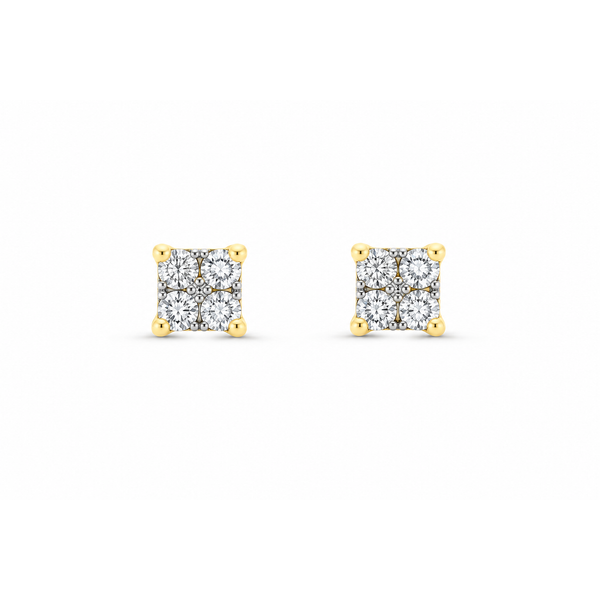 14K Yellow Gold .05 CTW Youth Diamond Cluster Stud Earrings Reed & Sons Sedalia, MO