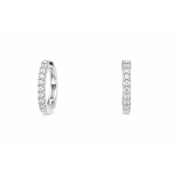 14K White Gold .07 CTW Diamond Hoop Earrings Reed & Sons Sedalia, MO