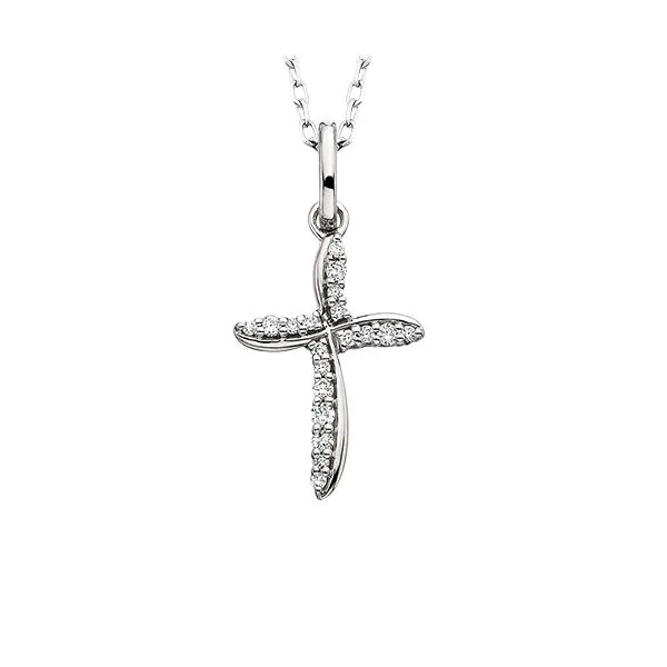 Cross Pendant Reeds Diamond Necklace Berco 14k Diamond Cross