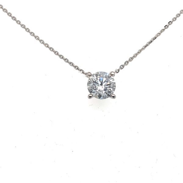 14K White Gold 2ct Lab-Grown Diamond Solitaire Necklace Reed & Sons Sedalia, MO