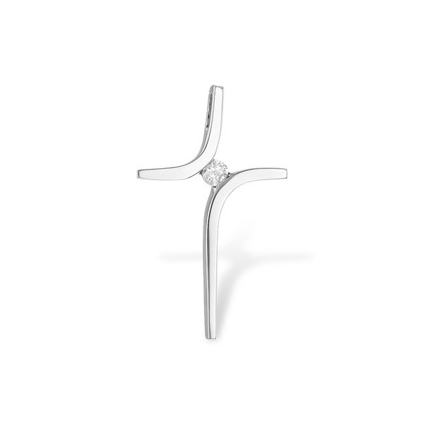 White Gold Bypass Cross Necklace Reed & Sons Sedalia, MO