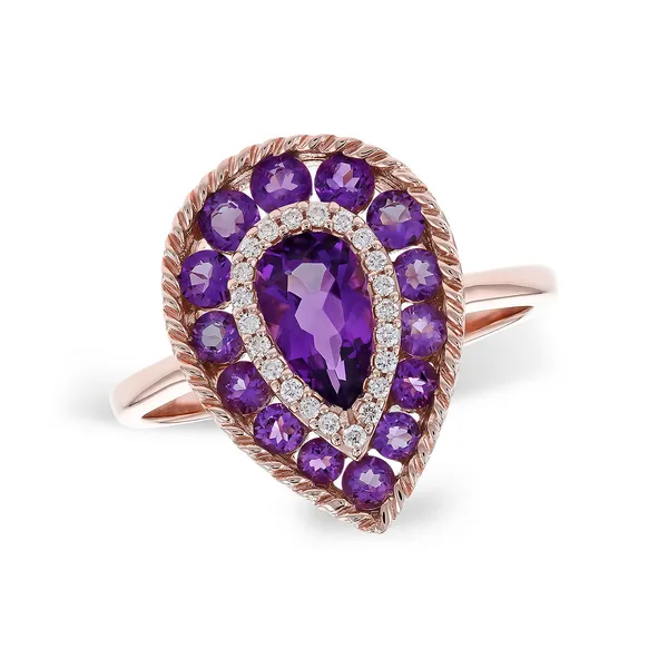Pear-Shape Amethyst Rose Gold Ring Reed & Sons Sedalia, MO