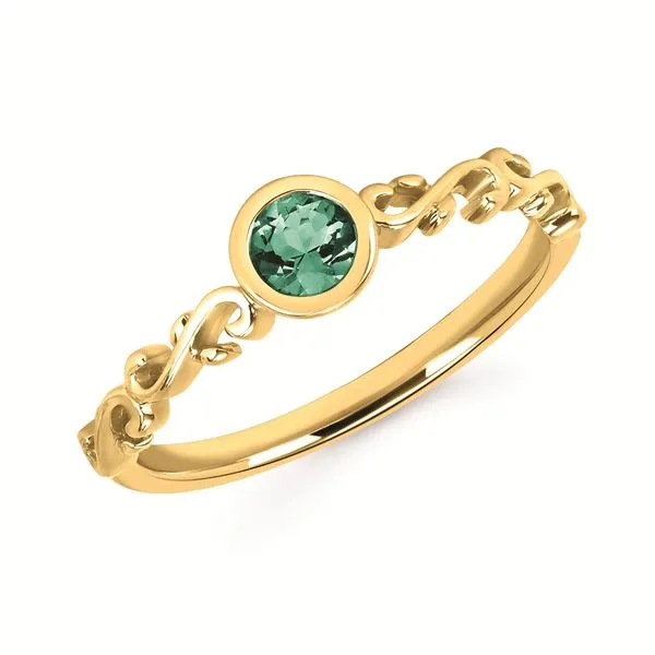 Created Emerald Stackable Bezel Set Ring Reed & Sons Sedalia, MO
