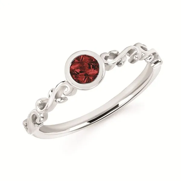 Garnet Stackable Bezel Set Ring Reed & Sons Sedalia, MO