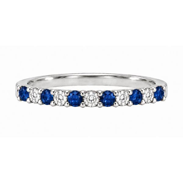 14K White Gold Sapphire & Diamond Stacking Band Reed & Sons Sedalia, MO