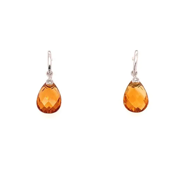 Golden citrine faceted \Jelly Drop\ earrings