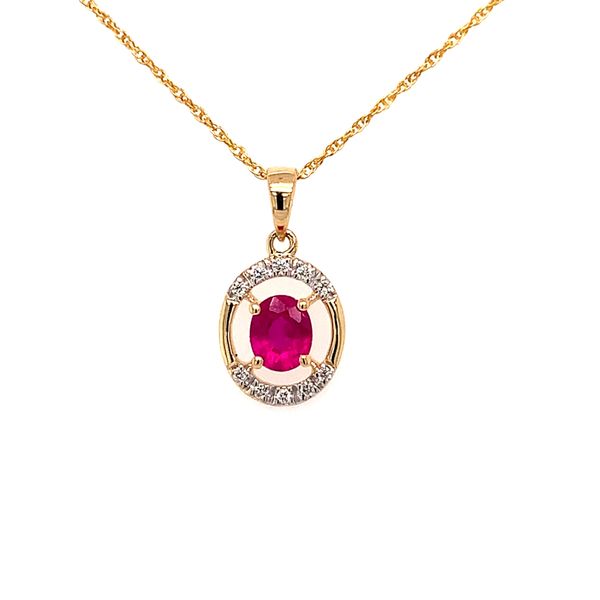 Oval Ruby pendant with Diamonds Reed & Sons Sedalia, MO