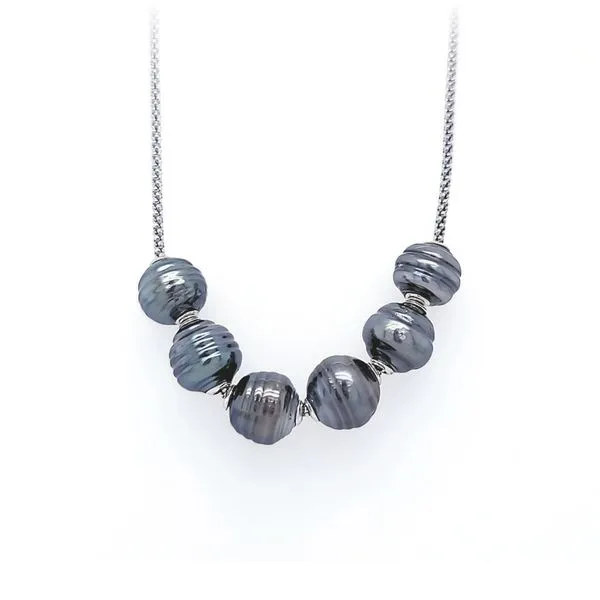 Versatile and Fashionable Sterling Silver and Tahitian Pearl Necklace Image 2 Reed & Sons Sedalia, MO