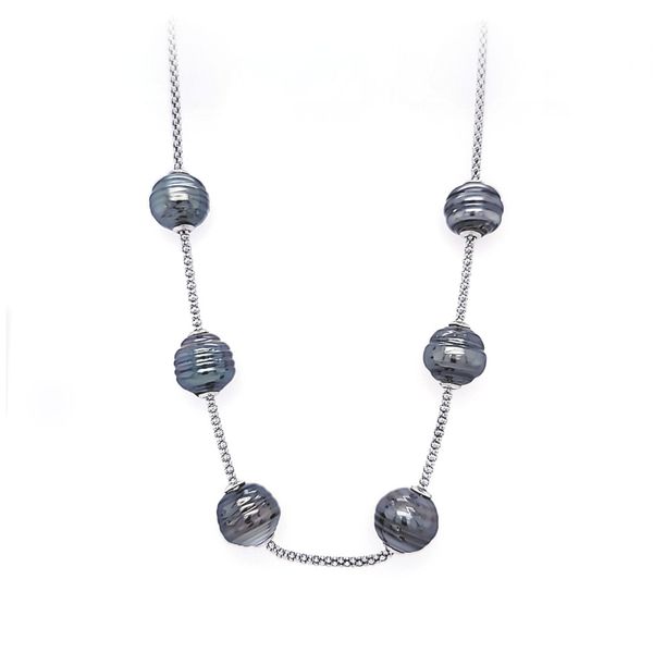 Versatile and Fashionable Sterling Silver and Tahitian Pearl Necklace Reed & Sons Sedalia, MO