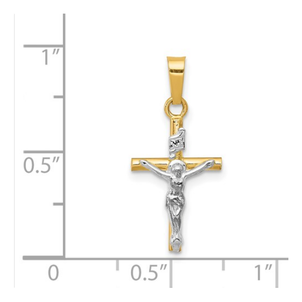 Two Tone 14k INRI Crucifix Pendant Image 2 Reed & Sons Sedalia, MO