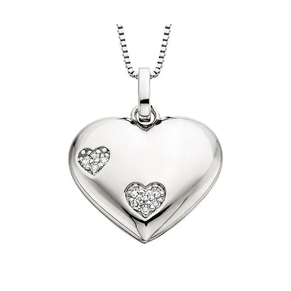 Sterling and Diamond Heart