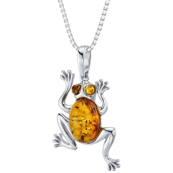 Beautiful little frog pendant ready to leap for your atte...
