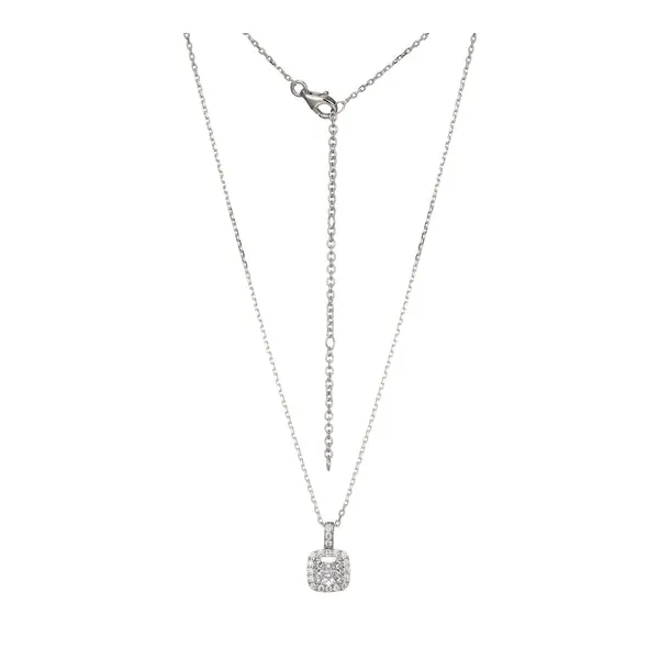 Sterling Silver Radiance Clear CZ Halo Necklace Reed & Sons Sedalia, MO