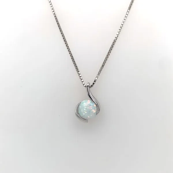 Sterling Silver and Created White Opal Pendant Reed & Sons Sedalia, MO