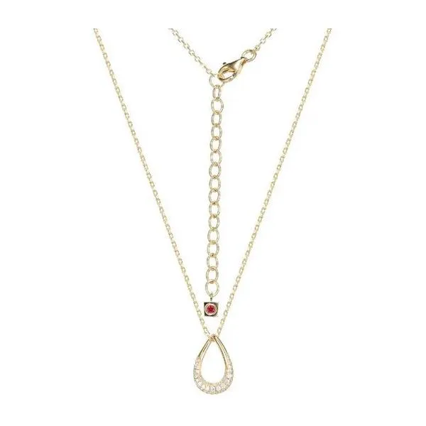 Sterling Silver 2-Tone Rhodium and Gold Plated Pear Shape CZ Necklace Reed & Sons Sedalia, MO