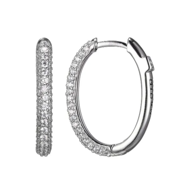 Sterling Silver Stardust CZ Hoop Earrings Reed & Sons Sedalia, MO