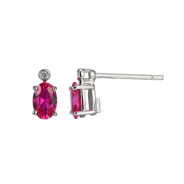 Sterling Silver Created Ruby Earrings Reed & Sons Sedalia, MO
