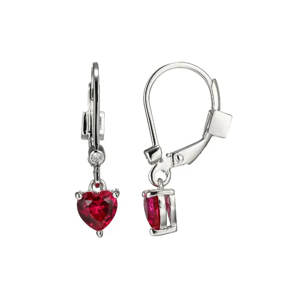 Sterling Silver Created Ruby Earrings Reed & Sons Sedalia, MO