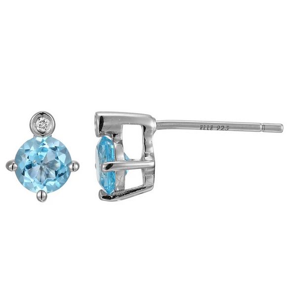 Sterling Silver Rhodium and Yellow Gold Plated CZ Heart Stud Earrings Reed & Sons Sedalia, MO