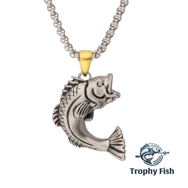 Stainless Steel Sea Bass Pendant Necklace Reed & Sons Sedalia, MO