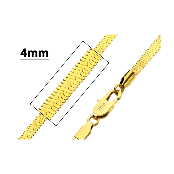 22-Inch 4mm 18K Gold-Plated Herringbone Chain Reed & Sons Sedalia, MO