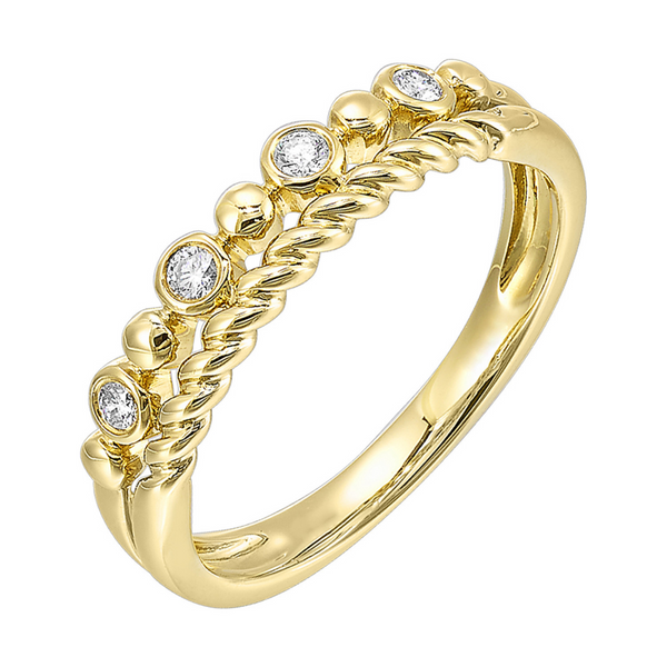 14K Yellow Gold 1/10Ctw Diamond Stack Style Ring Reiniger Jewelers Swansea, IL