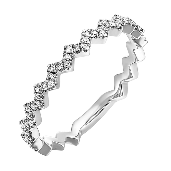 14k white gold diamond zig zag band Reiniger Jewelers Swansea, IL
