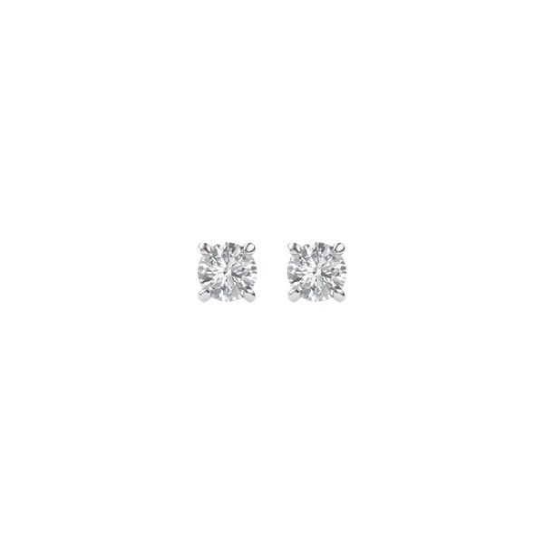 14K White gold .75ctw round lab grown diamond earring studs Reiniger Jewelers Swansea, IL