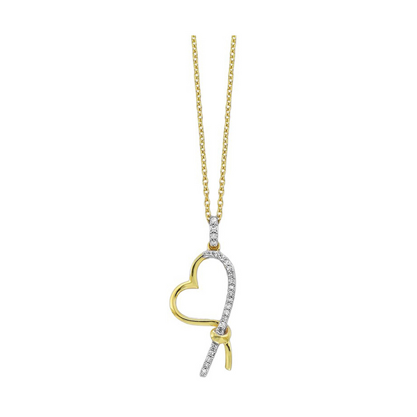 10K Yellow Gold  1/20Ctw Diamond Heart Necklace Reiniger Jewelers Swansea, IL