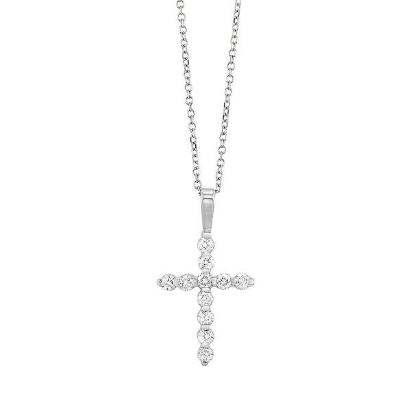 14K White Gold 1/3Ctw  Diamond Cross Pendant Reiniger Jewelers Swansea, IL