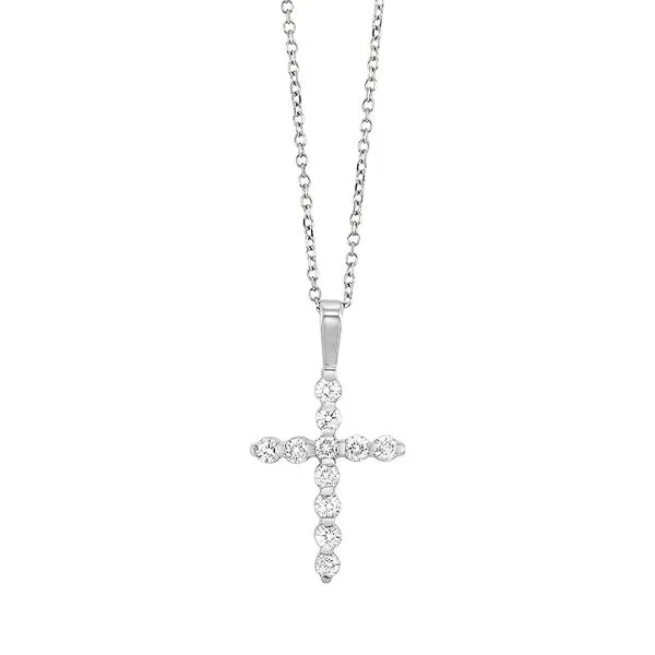 14K White Gold 1/3Ctw  Diamond Cross Pendant Reiniger Jewelers Swansea, IL