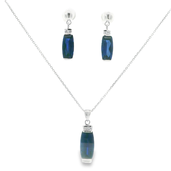 Sterling Silver Lab Created Blue Sapphire Earrings Image 4 Reiniger Jewelers Swansea, IL