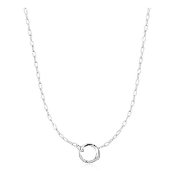 Infinity Pendant Necklace in Sterling Silver with Diamonds, 13mm