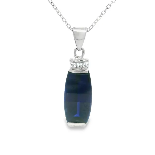 Sterling Silver Lab Created Blue Sapphire Necklace Reiniger Jewelers Swansea, IL