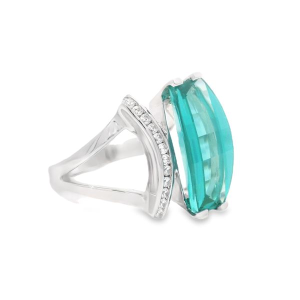 Sterling Silver Pariba Garnet and Cz Ring Image 2 Reiniger Jewelers Swansea, IL