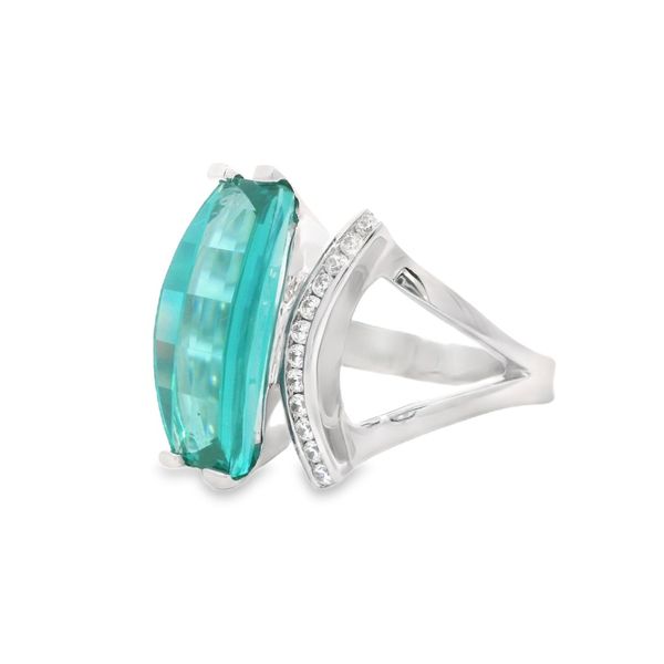 Sterling Silver Pariba Garnet and Cz Ring Image 3 Reiniger Jewelers Swansea, IL