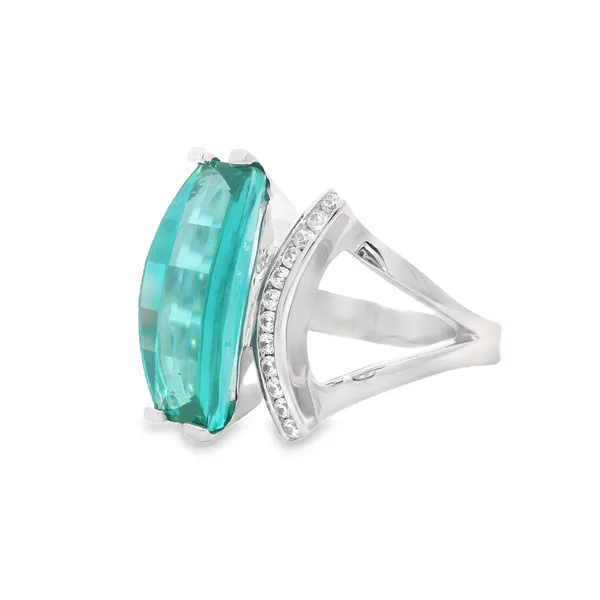 Sterling Silver Pariba Garnet and Cz Ring Image 3 Reiniger Jewelers Swansea, IL