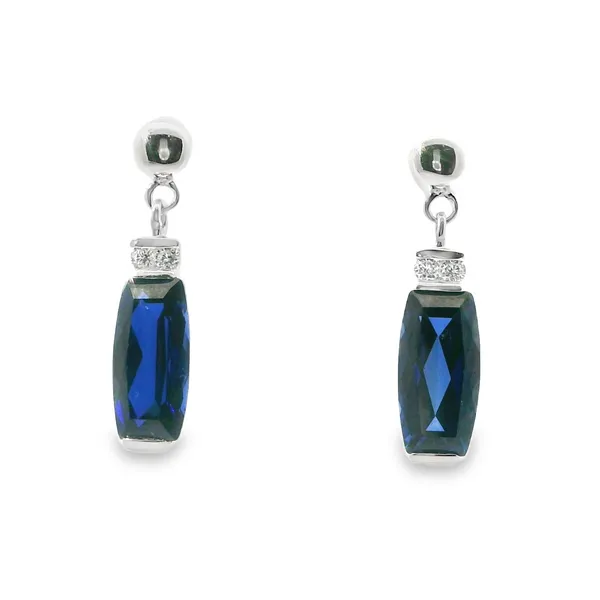 Sterling Silver Lab Created Blue Sapphire Earrings Reiniger Jewelers Swansea, IL