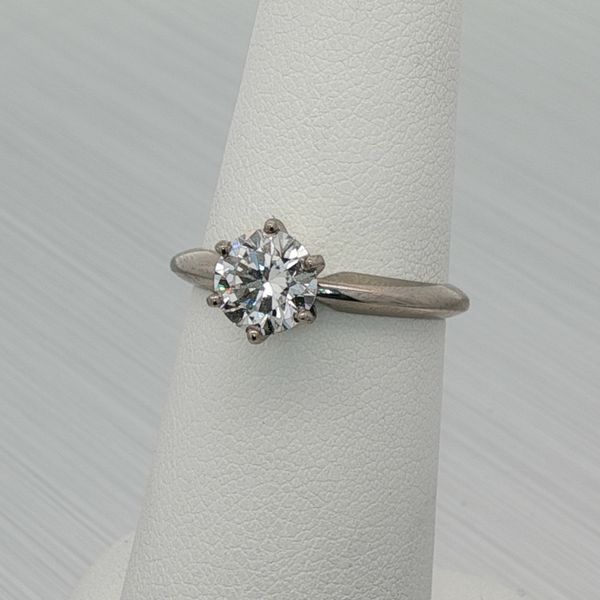 1.01ct Round Brilliant Cut GIA Diamond Set in 14K White Gold Solitaire Ring Rich Custom Jewelry Las Vegas, NV