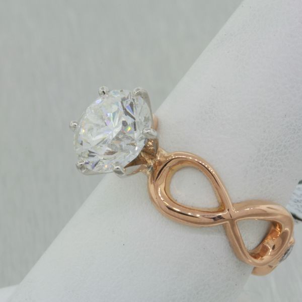 3.0ct Round Brilliant Diamond in an18KR Gold Triple Infinity Engagement Ring Rich Custom Jewelry Las Vegas, NV