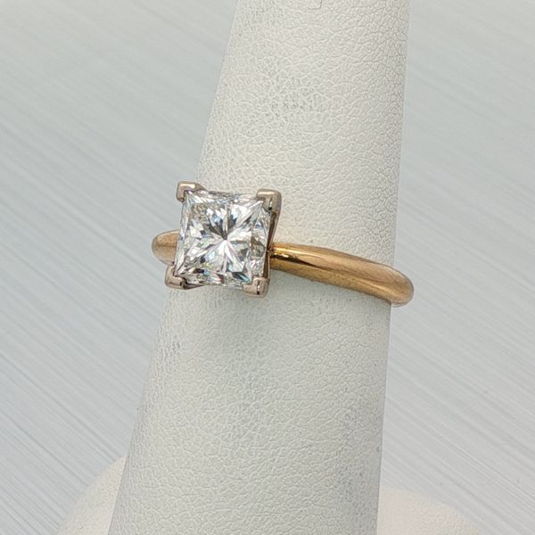 2.34ct Yehuda Clarity Enhanced Princess Cut Diamond Solitaire Ring in Yellow/White Gold Rich Custom Jewelry Las Vegas, NV