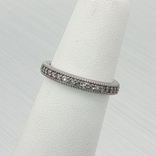 Platinum Round Brilliant Cut Diamond Eternity Anniversary Ring Rich Custom Jewelry Las Vegas, NV