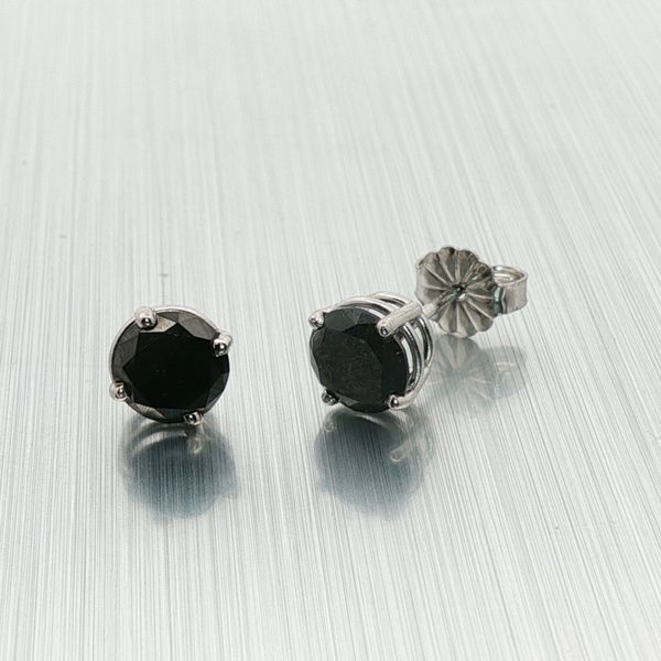1.74ct T.W. Fancy Black Diamond Stud Earrings in 14K White Gold Rich Custom Jewelry Las Vegas, NV