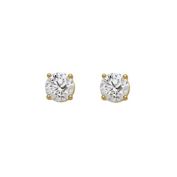 Classic 14K Yellow Gold 0.58ct T.W. Diamond Stud Earrings with Screw Backs Rich Custom Jewelry Las Vegas, NV