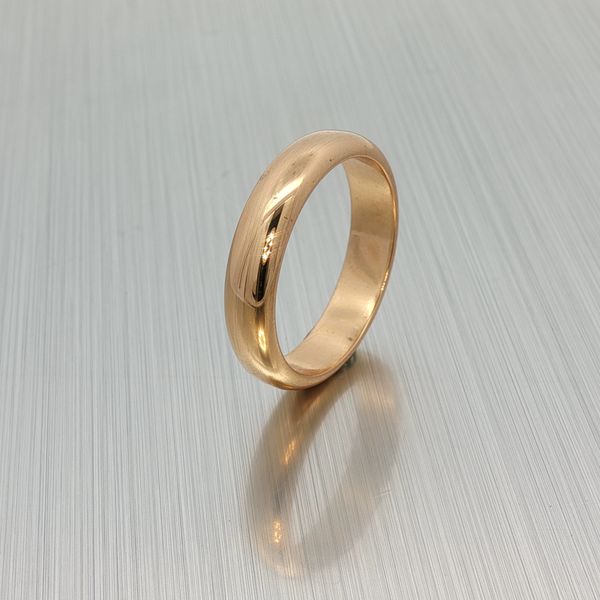 Classic 14K Yellow Gold 4.5mm Half Round Band Rich Custom Jewelry Las Vegas, NV