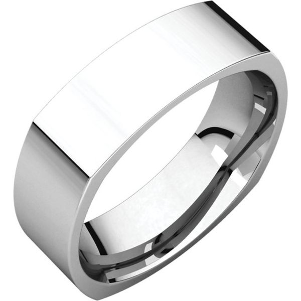 14K White Gold 5mm Comfort Fit Standard Weight Square Band Rich Custom Jewelry Las Vegas, NV