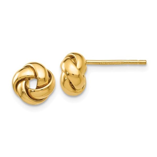 14kYellow Gold 7mm Polished Love Knot Post Earrings Rich Custom Jewelry Las Vegas, NV