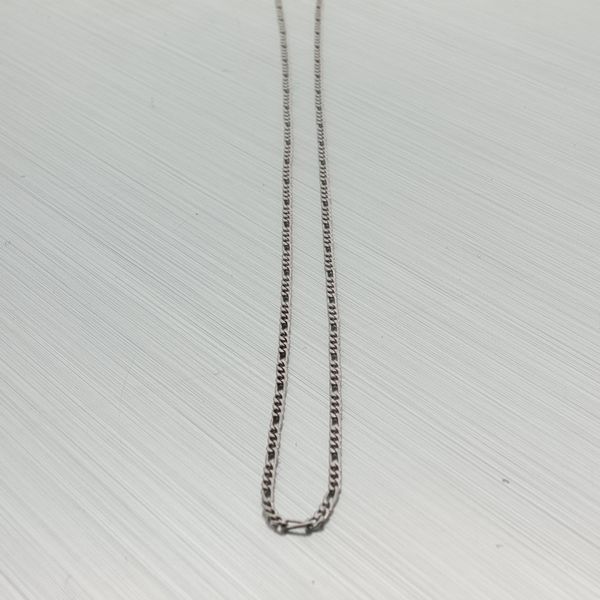 16 inch 1mm .950 Platinum Figaro Chain with Spring Ring Clasp 1.9gr Rich Custom Jewelry Las Vegas, NV
