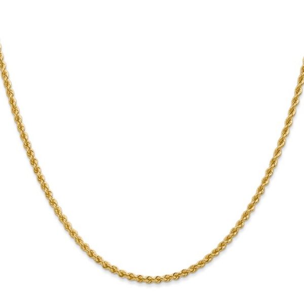 14K Yellow Gold 18 inch 2.25mm Regular Rope Chain with Lobster Clasp 7.34gr Rich Custom Jewelry Las Vegas, NV